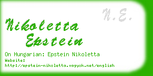 nikoletta epstein business card